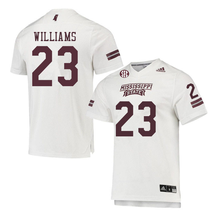 Men #23 Trevion Williams Mississippi State Bulldogs College Football Jerseys Sale-White